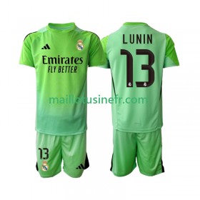 Maillot de Foot Real Madrid Andriy Lunin 13 Extérieur Gardien 2025-26 - Enfant